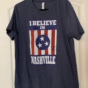 Mens Navy I believe in Nashville short sleeve tshirt